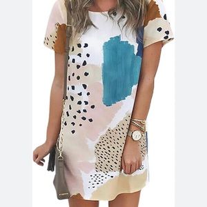 Summer Print mink pink dress